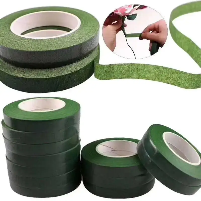 Wedding Floral Supply - 1-10pcs Bouquet Floral Stem Tapes Green