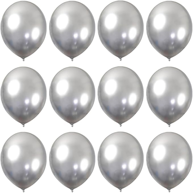 Confetti Balloon Set - 30/20/10pcs Metallic Silver Birthday Balloon 12inch