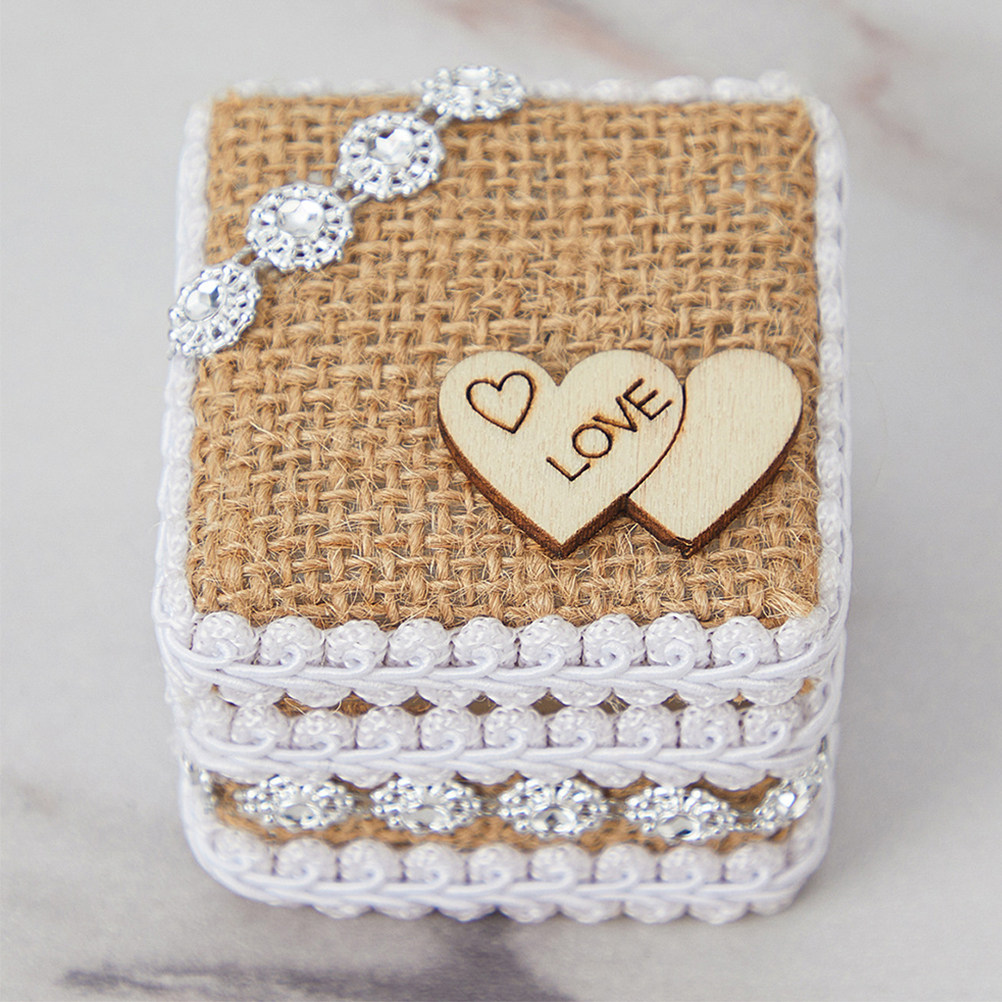 Ring Bearer Pillow - Small Rustic Wedding Ring Box Handwoven