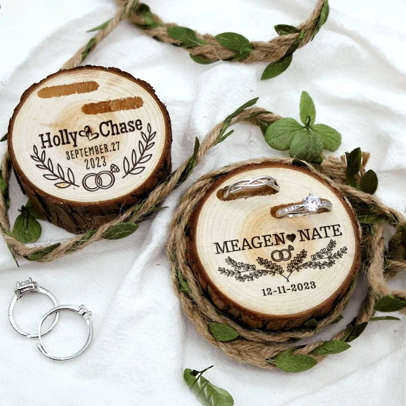 Ring Bearer Pillow - 1PCS Free Custom Tree Wooden Stump