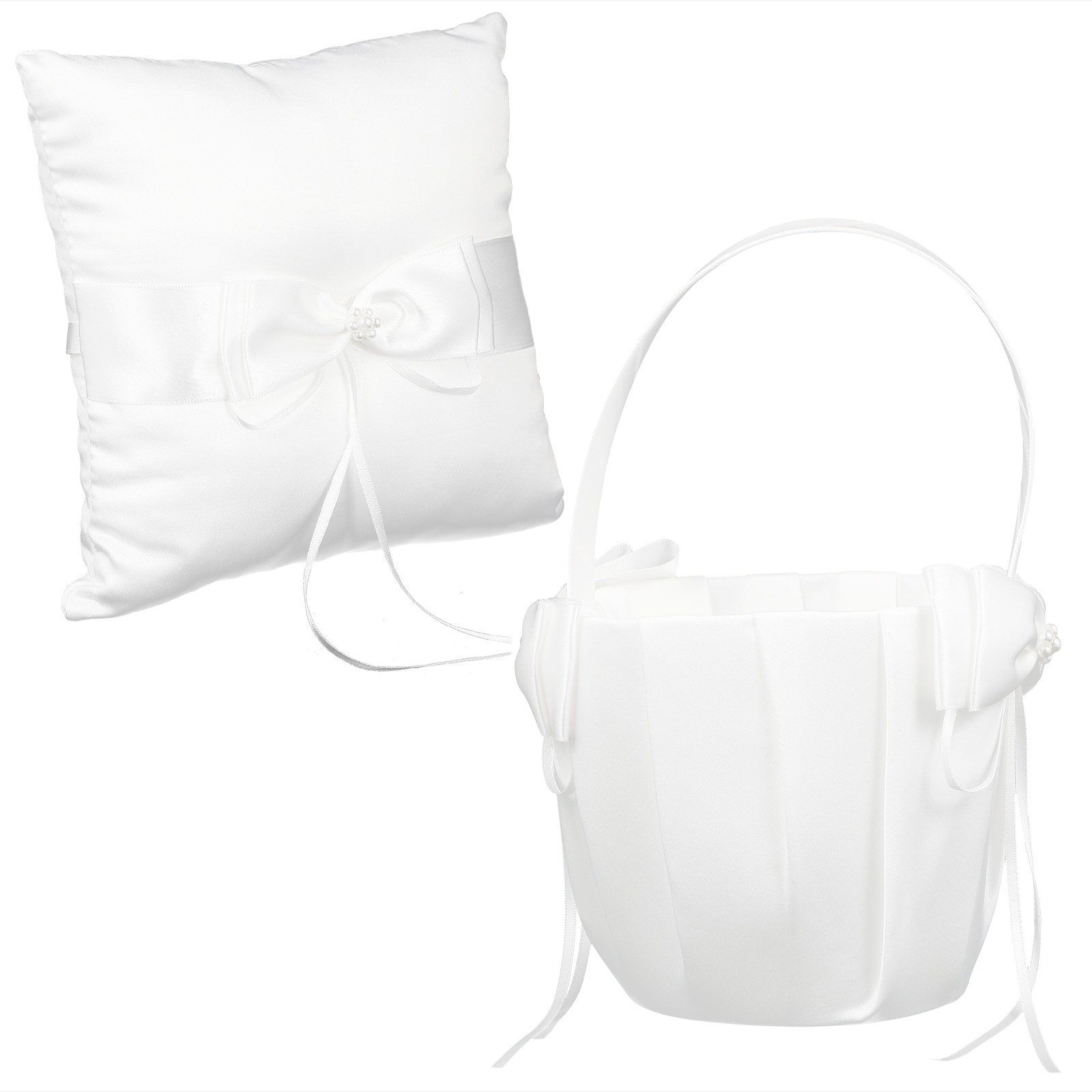 Ring Bearer Pillow - 2Pcs White Lace Wedding Ring Bearer