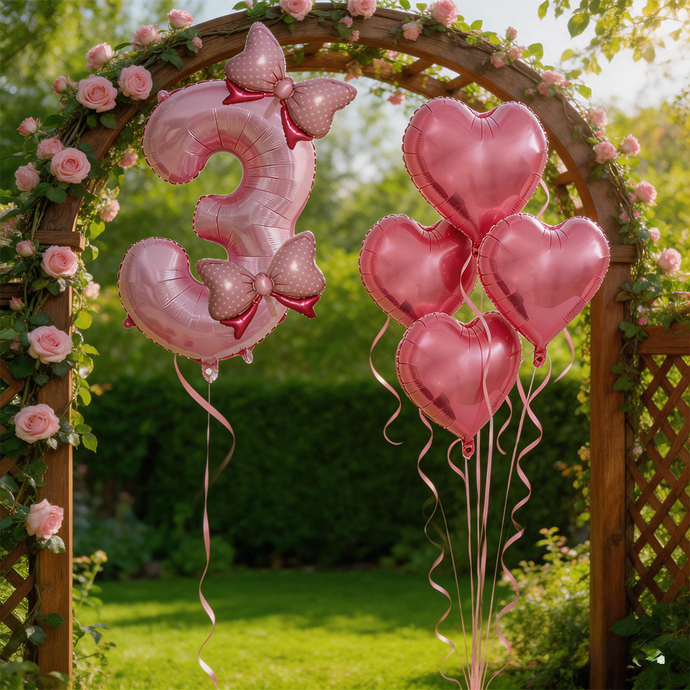 Pink Bow Party Decor Pink Bow  - огляд і ціна Confetti Balloon Set
