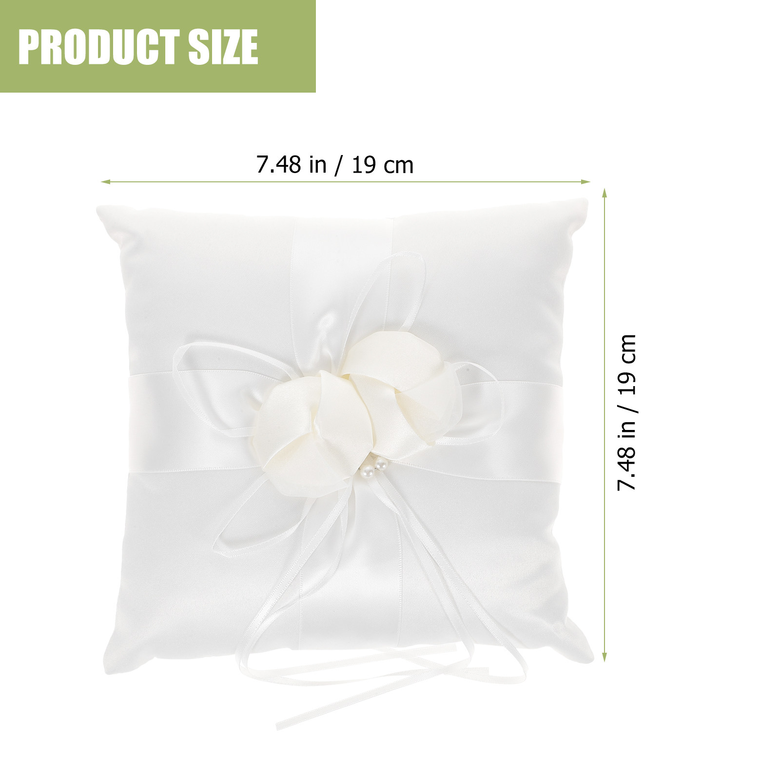 20x20cm Elegant White Satin Po - огляд і ціна Ring Bearer Pillow