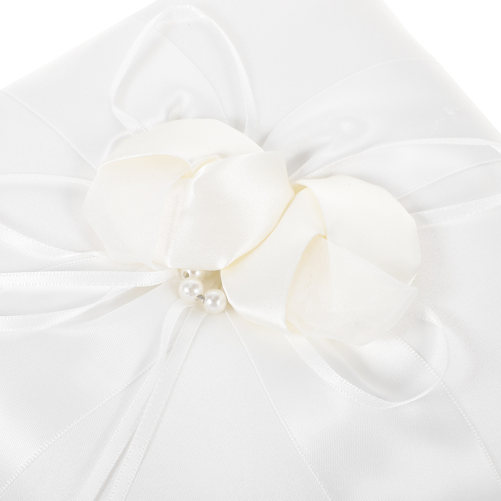 20x20cm Elegant White Satin Po - огляд і ціна Ring Bearer Pillow