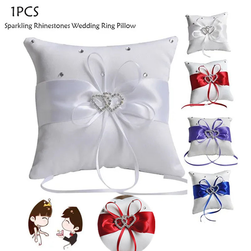 1Pcs 10*10cm Sparkling Rhinest - огляд і ціна Ring Bearer Pillow