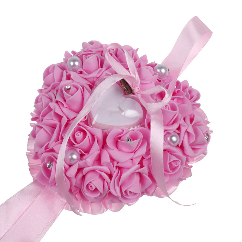 1Pcs Heart-shape Rose Flowers  - огляд і ціна Ring Bearer Pillow