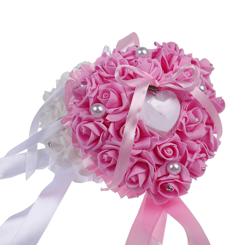 1Pcs Heart-shape Rose Flowers  - огляд і ціна Ring Bearer Pillow