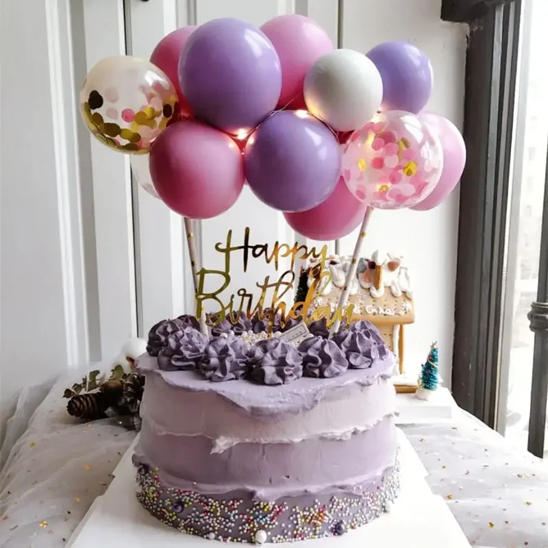 10 Pcs 5Inch Balloon Cake Topp - огляд і ціна Confetti Balloon Set