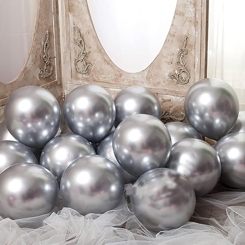 30/20/10pcs Metallic Silver Bi - огляд і ціна Confetti Balloon Set