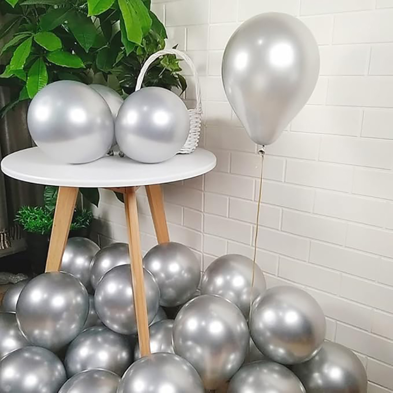 30/20/10pcs Metallic Silver Bi - огляд і ціна Confetti Balloon Set
