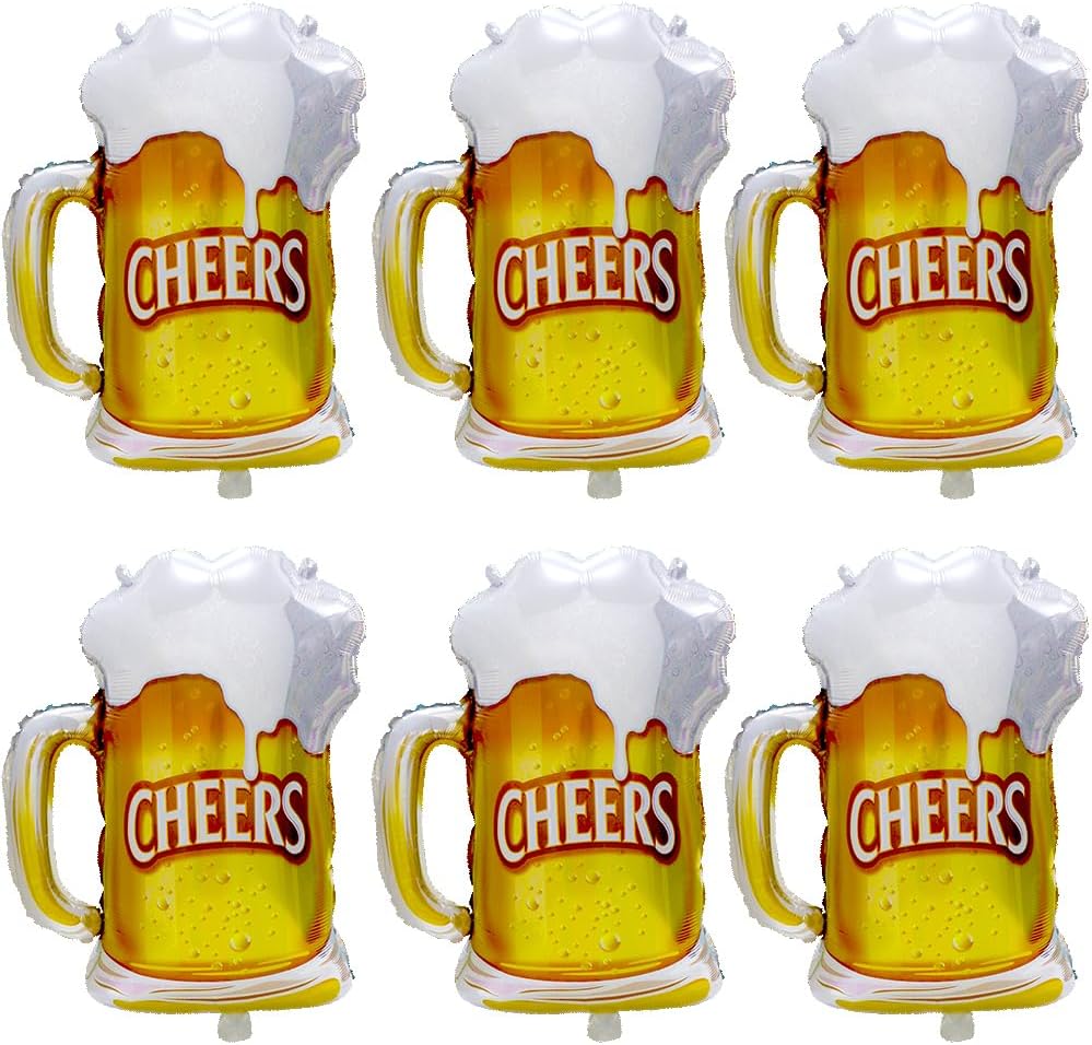 6pcs Cheers Beer Mug Balloons  - огляд і ціна Wedding Alcohol Supply