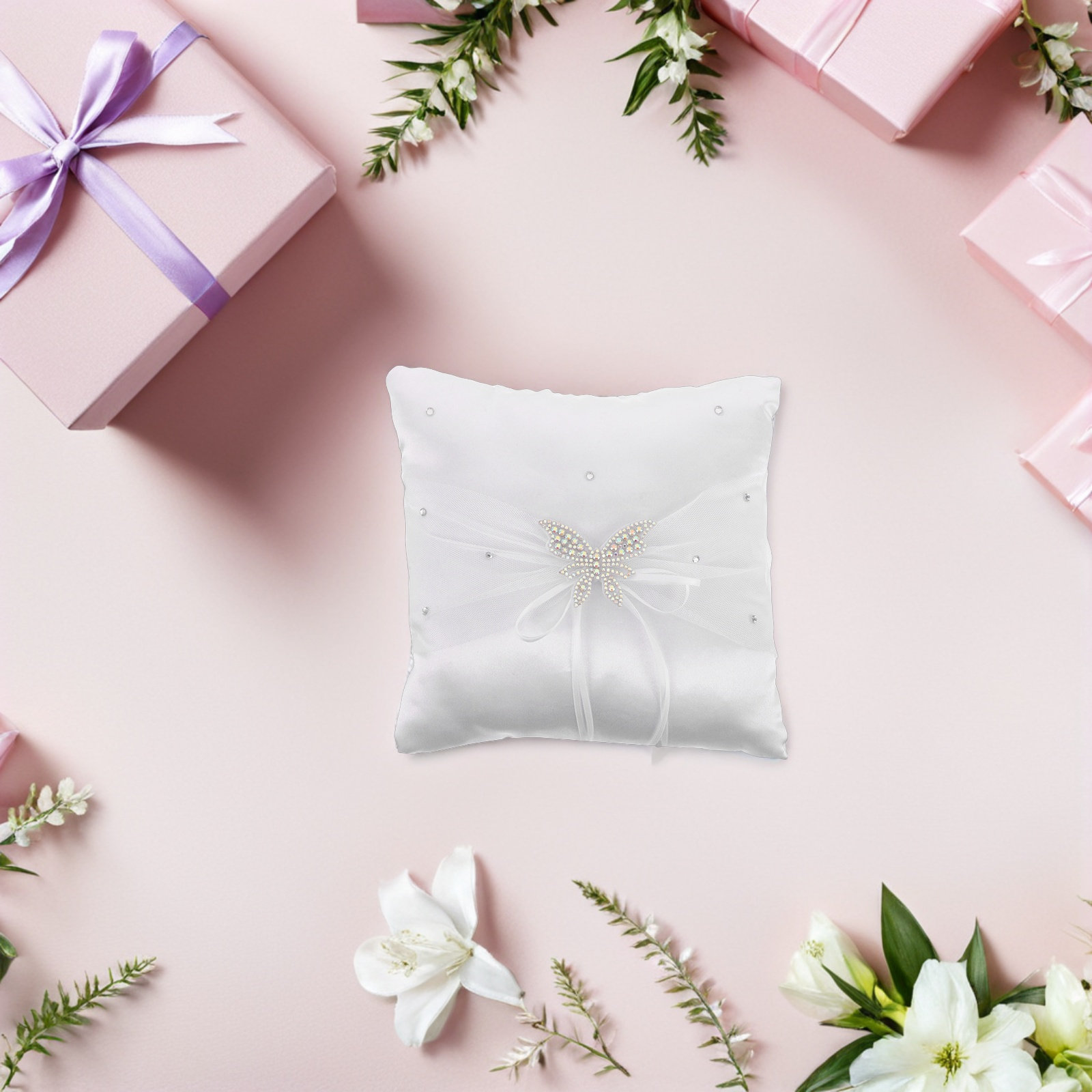 Wedding Ring Pillow White Sati - огляд і ціна Ring Bearer Pillow