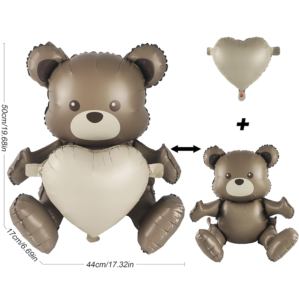 Big Matte Brown Bear Foil Ball - огляд і ціна Confetti Balloon Set
