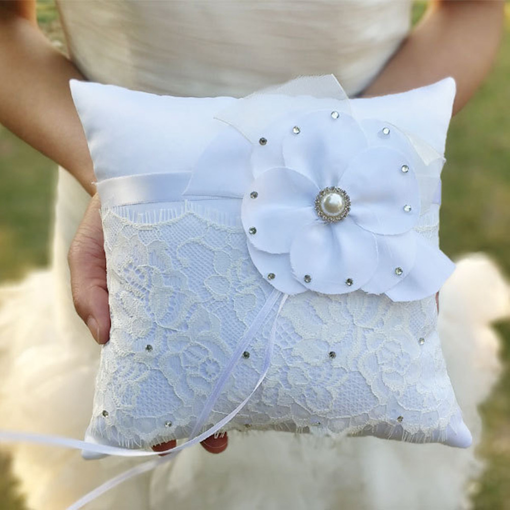 Wedding Ring Pillow Lace Flowe - огляд і ціна Ring Bearer Pillow
